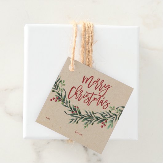 スクリプトのクリスマス ブランチ ベリー ギフトタグ フェイバータグ (インサイチュ)