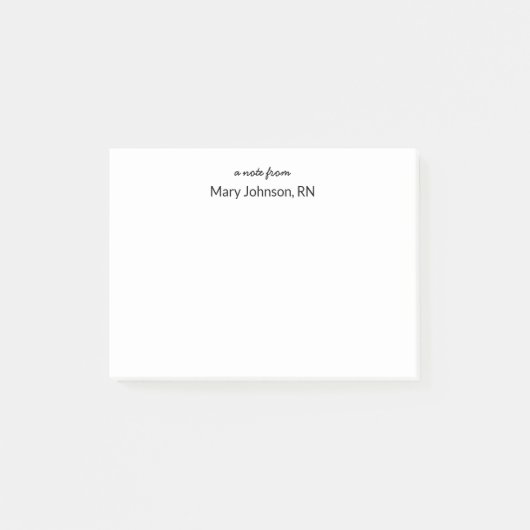 スクリプトのノートとナース名テンプレート ポストイット (正面)