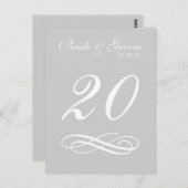 スクリプトのフローリッシュテーブル番号(シルバー/ホワイト) ポストカード (正面/裏面)