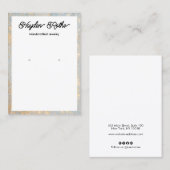 スクリプトのホワイトイヤリング金ゴールドフレンチディスプレイ 名刺 (正面/裏面)