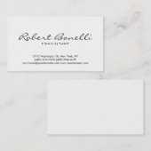 スクリプトのホワイトプレーンモダンコンサルタントの名刺 名刺 (正面/裏面)