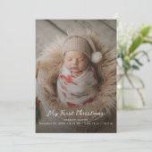 スクリプトのマイ初めてのクリスマスベビーアナウンスメントカード シーズンカード (スタンド正面)