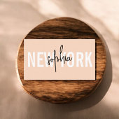 スクリプトのミニマリストの上品な桃 名刺