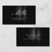 スクリプトのモノグラム黒グレーのパターン名刺 名刺 (正面/裏面)