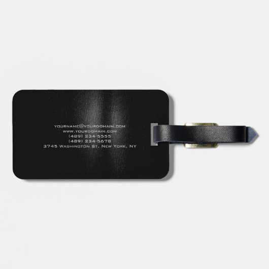 スクリプトのモノグラム黒グレー ラゲッジタグ (裏面横)