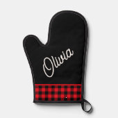 スクリプトのモノグラム、赤いバッファロープライド 鍋つかみ (正面)