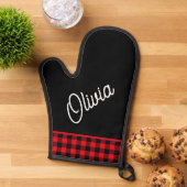 スクリプトのモノグラム、赤いバッファロープライド 鍋つかみ (トップダウン)