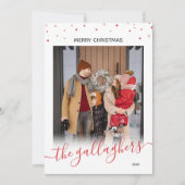 スクリプトの中の赤い白い星の名前クリスマスフォト シーズンカード (正面)