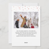 スクリプトの中の赤い白い星の名前クリスマスフォト シーズンカード (裏面)