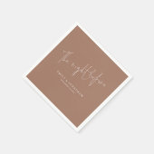 スクリプトの前の夜のミニマリストSoft Brown スタンダードカクテルナプキン (角)