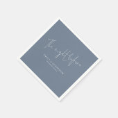 スクリプトの前の夜のミニマルな塵の青 スタンダードカクテルナプキン (角)