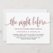 スクリプトの前の夜バーガンディリハーサル夕食前 招待状 (正面)