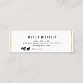 スクリプトの卒モダン業名の挿入カード スキニー名刺 (裏面)