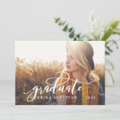 スクリプトの卒業の両面フォトパーティー 招待状 (スタンド正面)