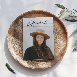 スクリプトの卒業の両面フォトポートレートパーティー 招待状