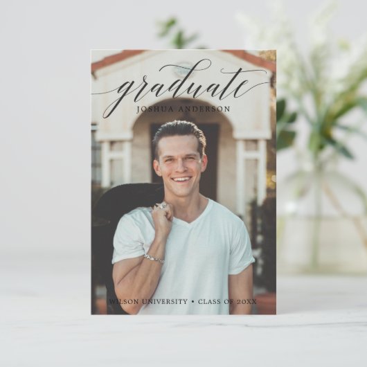 スクリプトの卒業写真の発表招待状 案内状 (スタンド正面)