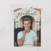 スクリプトの卒業写真の発表招待状 案内状 (正面/裏面)