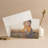 スクリプトの卒業用の両面フォトパーティの招待状 招待状