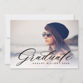 スクリプトの卒業用の両面フォトパーティの招待状 招待状