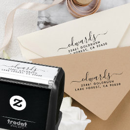 スクリプトの姓のモダン最小値差出人住所 セルフインキングスタンプ