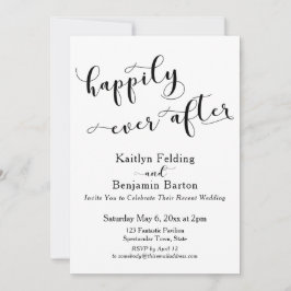 スクリプトの後の幸せな黒白披露宴 招待状