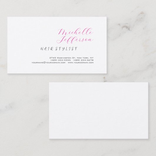 スクリプトの手書きトレンディーのミニマル 名刺 (正面/裏面)