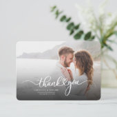 スクリプトの新しいモダンカップルの写真サンキューカード (スタンド正面)