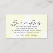 スクリプトの水彩黄色の赤ちゃんシャワーブックリクエスト エンクロージャーカード (正面)