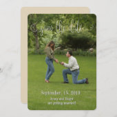 スクリプトの白いフォント日付の保存 招待状 (正面/裏面)