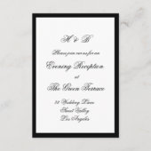 スクリプトの白黒の枠フォーマル付結婚き エンクロージャーカード (正面)