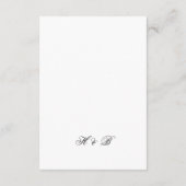 スクリプトの白黒の枠フォーマル付結婚き エンクロージャーカード (裏面)