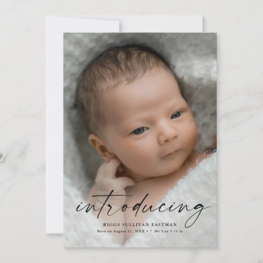 スクリプトの紹介ベビー写真 サンキューカード (正面)