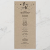 スクリプトの結婚式 プログラムを行素朴う プログラム (裏面)