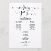 スクリプトの結婚式 プログラムを行素朴う プログラム (裏面)