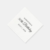 スクリプトの50誕生日エレガント スタンダードカクテルナプキン (角)