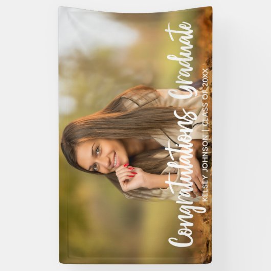 スクリプトはっきりしたおめでとう大学院写真パーティー 横断幕 (縦)