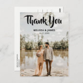 スクリプトはっきりしたの写結婚真に感謝 ポストカード (正面/裏面)