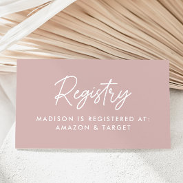 スクリプトはっきりしたほこりっぽいバラベビーシャワーレジストリ エンクロージャーカード