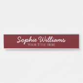 スクリプトはっきりしたホワイトフォント名タイトルBurgundy サインプレート (正面)