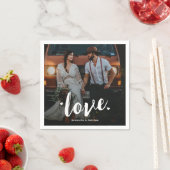 スクリプトはっきりしたラブ婚約写真 スタンダードカクテルナプキン (インサイチュ)