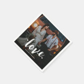 スクリプトはっきりしたラブ婚約写真 スタンダードカクテルナプキン (角)