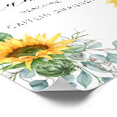 スクリプトひまわりブライダルシャワーウェルカムサイン ポスター (角)