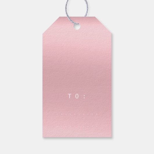 スクリプトへのメリークリスマスギフト金ゴールドパステルピンク ギフトタグ (裏面)