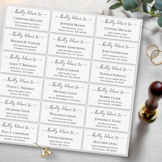 スクリプトへの配信ラージ結婚のゲストアドレス シール