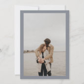 スクリプトほこりっぽい青い写真の書結婚跡の 招待状 (裏面)