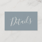 スクリプトほこりっぽい青い海ガラス結婚の詳細 エンクロージャーカード (正面)