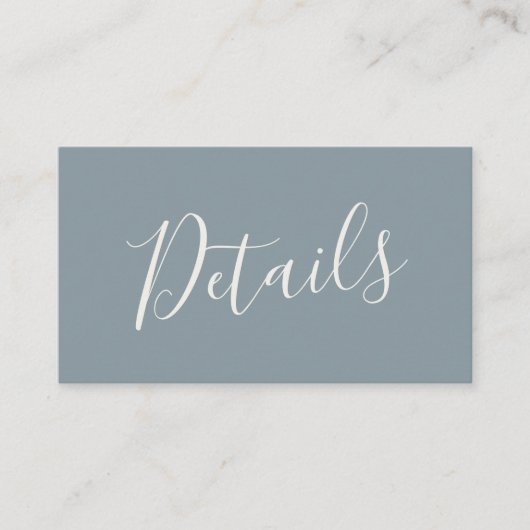 スクリプトほこりっぽい青い海ガラス結婚の詳細 エンクロージャーカード (正面)