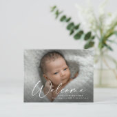 スクリプトようこそベビー写真誕生ありがとう ポストカード (スタンド正面)