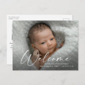 スクリプトようこそベビー写真誕生ありがとう ポストカード (正面/裏面)