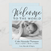 スクリプトようこそワールドブルー水玉模様写真へ 案内状 (正面/裏面)